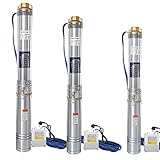Randaco Tiefbrunnenpumpe 1,10 kW, Tiefbrunnenpumpe aus Edelstahl mit 20 m...
