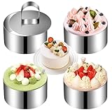 XxinXrong 4 Stück Dessertringe 8cm, Servierringe, Speiseringe, Runde Kuchenringe,...