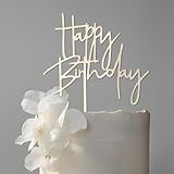BETESSIN Tortendeko Geburtstag Holz - Happy Birthday Cake Topper - Tortenstecker für...