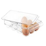 iDesign Fridge/Freeze Binz Eierbehälter, kleine Aufbewahrungsbox aus Kunststoff für...