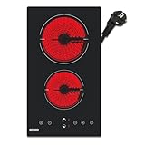 Glaskeramikkochfeld 2 platten, WEHIMO Domino Glaskeramikkochfeld, 29.5cm, 3000W,2...