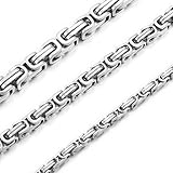 RWQIAN Herren Königskette Kette Silber 55CM Männer Wikinger Halskette Byzantinische...