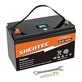 Shentec 12V 100Ah LiFePO4 Lithium Batterie,100A BMS,4000-15000 Zyklen Deep...