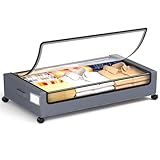 Yeebonix Unterbettkommode mit Rollen, quadratisch, 60 l, Aufbewahrungsbehälter unter dem...