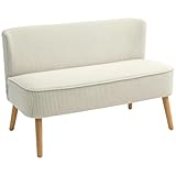 HOMCOM Sofa 2 Sitzer Couch, Kleine Loveseat mit Cord-Optik Modern Polstersofa...