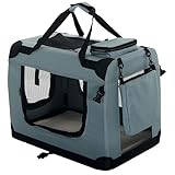 PET VIOLET Hundetransportbox Hundebox Faltbar Auto Transporttasche Hunde Katzen...