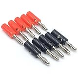 10 Stücke Bananenstecker 4mm Schwarz Rot, Laternenstecker für Audio...