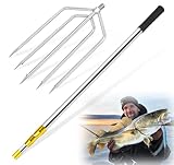 KOMCLUB Teleskopstange 5-Zack Harpune, austauschbare Harpune, Jagd Fisch Gig...