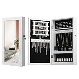 SONGMICS Schmuckschrank, Spiegelschrank, Hängeschrank, abschließbarer Wandschrank,...
