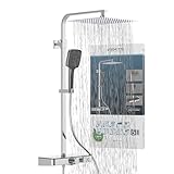 Schütte OCEAN Duschsystem mit Thermostat und Glasablage-Duschset mit 30x30cm,...