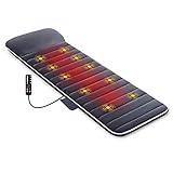 Snailax Massagematte mit 10 Vibrationsmotoren und 4 Therapie-Heizkissen Massageauflage mit...