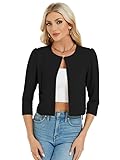 MODIURBAN Blazer Damen Kurz Bolero Elegant Strickjacke Langarm Jäckchen...