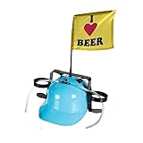 Bada Bing BLAU Bierhelm „I Love Beer“ für Dosen Verkleiden Trinkhelm JGA...