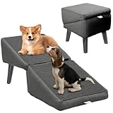Hunderampe for Bett Sofa, Faltbare Hundetreppe, Tragbarer Fußhocker Für Kleine...