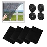 4 PCS Moskitonetze für Fenster, 1,3mx1,5m Fliegengitter für Fenster, Insektenschutz...