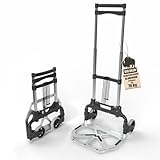 Aluminium Transportkarre klappbar Langer 110cm Teleskop-Griff belastbar bis 70kg...