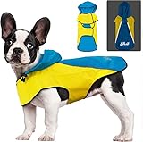 BiPawTi Hunde-Regenmantel, wasserdichter Poncho mit Kapuze, reflektierende...