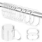 Dimeho Duschvorhang Ringe, 24 Stück Transparent C-förmige Duschvorhanghaken,...