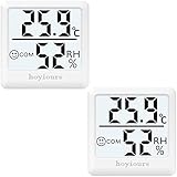 hoyiours 2 Stück Innen Thermometer Hygrometer Digitales Thermo Hygrometer Raumthermometer...