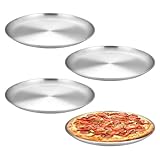 4 Stück Pizzablech Rund 26 cm, Große Pizza Blech Edelstahl Rund Pizzaform Izzapfannen...