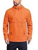 COOFANDY Herren-Regenjacke, verstaubar, leicht, wasserdicht, mit Kapuze, für Reisen,...