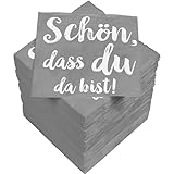 HEKU 'Schön dass du da bist' Cocktail-Servietten, 3-lagig, 25x25cm, 150 Stück I...