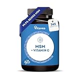 MSM 2000mg mit Vitamin C - 99,9% reines MSM - 365 vegane Tabletten - Laborgeprüft, ohne...