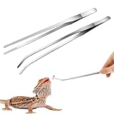 2 Stück Lange Pinzette Set, 27cm Gerade Pinzette Und Gebogene et Lang,Reptilien Zubehör...