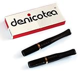Denicotea 2 Zigarettenspitze Schwarz mit goldenem Ring + 10 Extra Filter