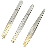 SHUBEIEUMI Pinzetten Set, 3-teiliges Präzisions Pinzettenset, Haar-Zupfpinzetten,...