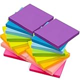 16 Stück Farbige Haftnotizen, 1600 Blatt Sticky Notes, 76x76mm Haftnotizen Klebezettel,...