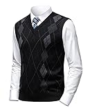 Herothorn Herren Business West Ärmellose Pullunder Slim Fit Strickweste Argyle...