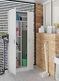 Dmora - 2-türiger Mehrzweckschrank Charleston, Besenschrank, Schuhregal mit...