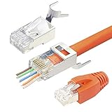 VCELINK 2. Gen. Netzwerkstecker Cat7 Cat6A Pass Through RJ45 Stecker für Verlegekabel...