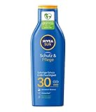 NIVEA SUN Schutz & Pflege Sonnenmilch LSF 30 (250 ml), Sonnencreme für 48h Feuchtigkeit,...