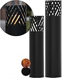 BENTSON Windlichtsäule Anthrazit Design I 2er Set I Deko-Säule für Garten im Industrial...
