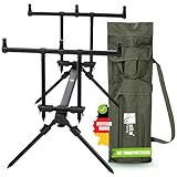Zite Fishing Rod-Pod Rutenhalter 3 Ruten - Aluminium Rutenständer & Angel-Ständer mit...