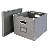 HMF Aufbewahrungsbox mit Deckel für DIN A4 Hängeregister | passend für Kallax | 33 x...