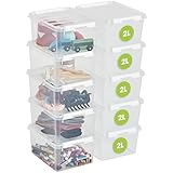 SmartStore Aufbewahrungsbox mit Deckel klein 2 L – 10 transparente und stapelbare...