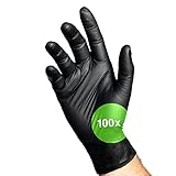 Kemes Nitrilhandschuhe Schwarz 100 Stück Einweghandschuhe Latexfrei Puderfrei...