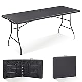 Arebos Buffettisch zusammenklappbar 182 x 74 x 74 cm Wetterfest Gartentisch Partytisch...