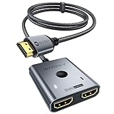 HDMI Switch 4K@60Hz, WARRKY HDMI Switcher 2 In 1 Out 【2K@144Hz, 1m Geflochtenes Kabel,...