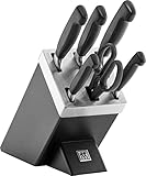 ZWILLING Vier Sterne Selbstschärfender Messerblock, 7-teilig, Messerset und Schere aus...