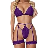 TUQIDEWU Erotische Dessous-Set Damen Frauen-reizvolle transparente Wäsche-Spitze-helle...