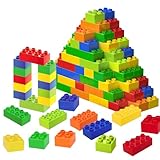 Große Bausteine, 60 Teile Steine in 6 Farben und 2 Maße, kompatibel mit Duplo...