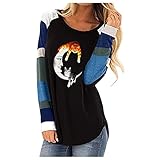 Sportliche T-Shirts für Damen, halber Reißverschluss, Halloween-Sweatshirt für Damen,...