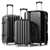 LEADZM Kofferset 3 Teilig, Hartschale Reisekoffer mit 4 Rollen, Handgepäck,...