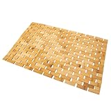 OUNONA Bambus Badvorleger rutschfeste Bambusmatte mit Anti rutsch Pads Fußmatte für...