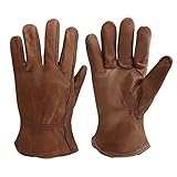 OLSON DEEPAK Arbeitshandschuhe aus Leder für Fahrer/Motorrad/Reiten/Hofarbeit/Farm-Weich...