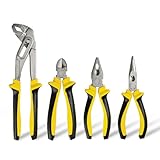 MISTER TOOL Zangen-Set 4-teilig – Seitenschneider, Spitzzange, Wasserpumpenzange,...